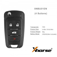 Xhorse XNBU01EN Wireless Remote Key Buick Flip 4 Buttons English Version 5pcs/lot